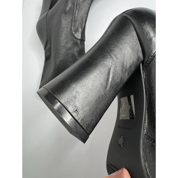 Stuart Weitzman Curveblock 100 Square Leather Bootie Sock Black Size 11 & 11.5 - Picture 10 of 15